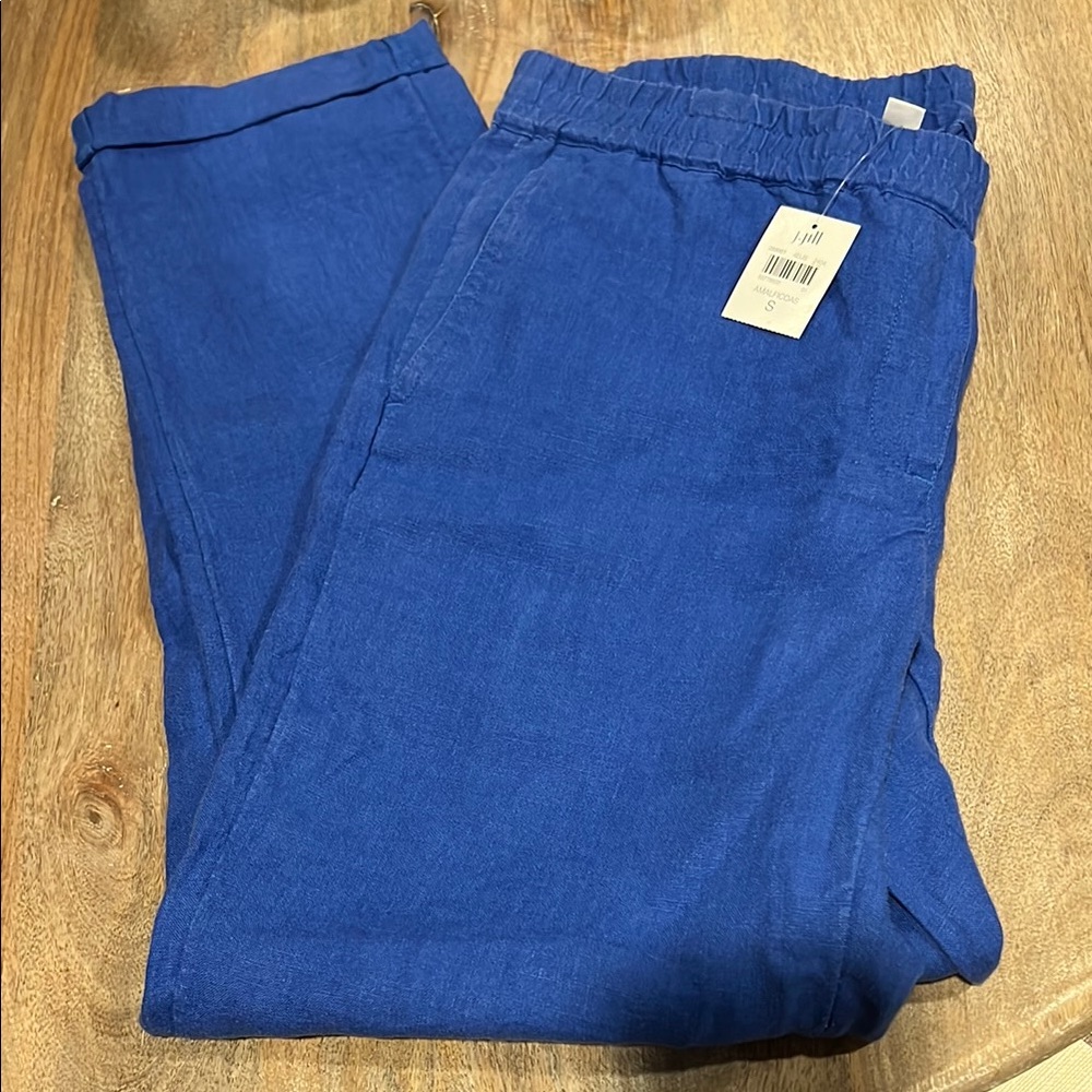 J. Jill Blue Linen Pants